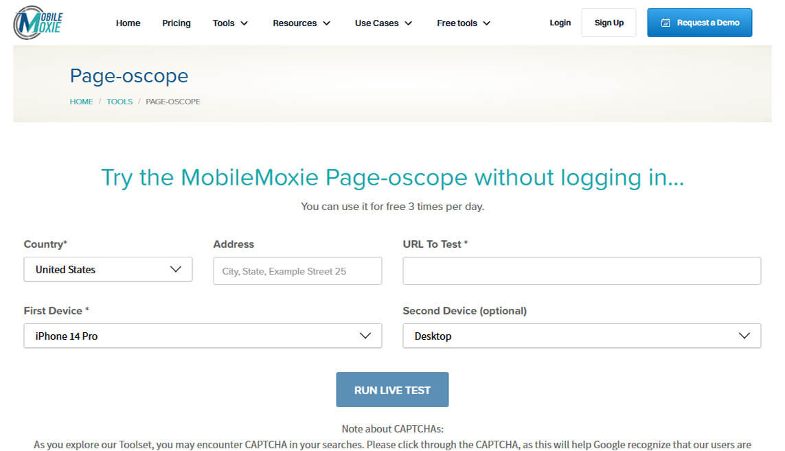 Mobile Moxie ページスコープ